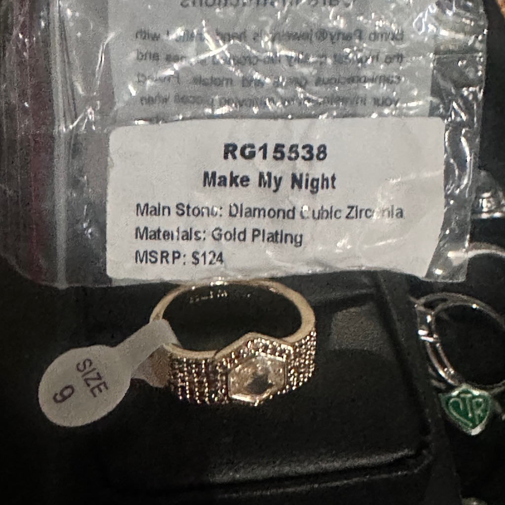 Gold Plated Ring With Diamond Cubic Zirconia